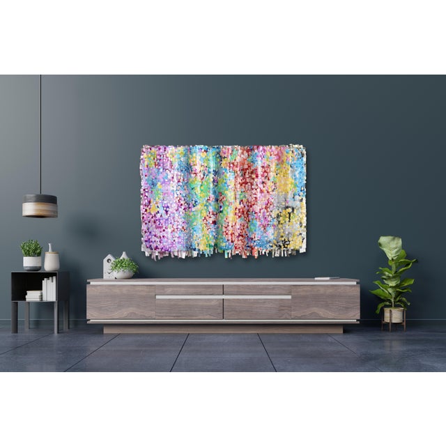 Purple My Joyful Heart - Lively Colorful Abstract 3-D Painted Weaving Original Artwork by Shiri Phillips For Sale - Image 8 of 9