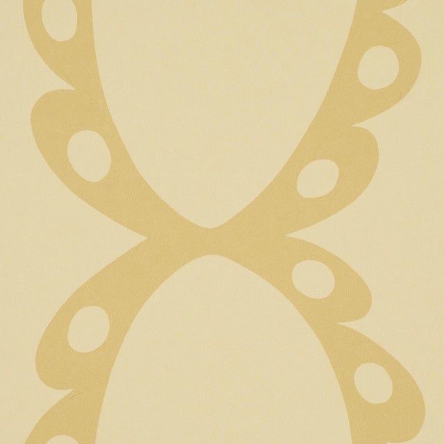 Traditional Sample - Schumacher The Saints Wallcovering In Soft Gold For Sale - Image 3 of 6
