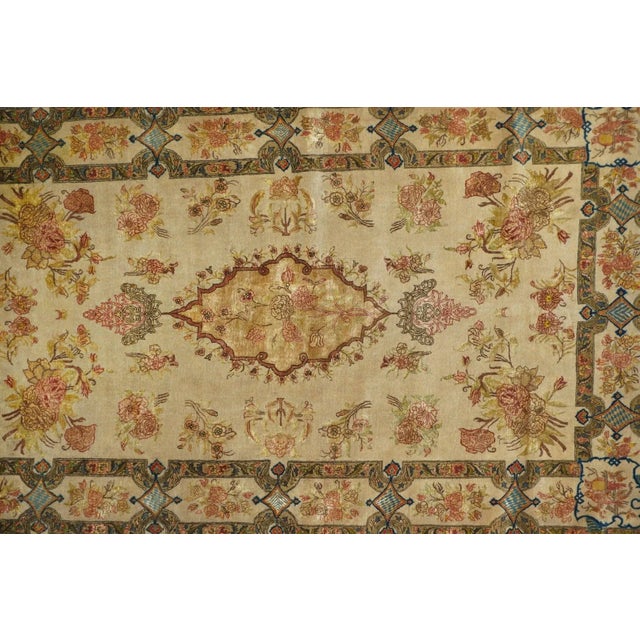 Modern Extremely Fine Persian Tehran Wool & Silk Rug 4'4'' X 7'4'' For Sale - Image 3 of 12