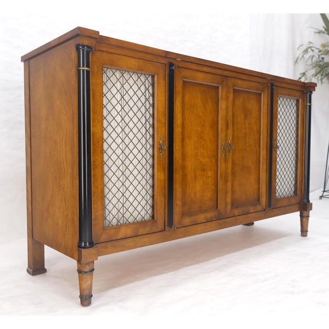 Heritage-Henredon Flip Top Serving Tray Table 4 Doors Credenza Bar Server Sideboard MINT For Sale - Image 4 of 17