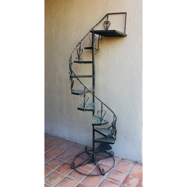 Vintage Wrought Iron Spiral Staircase Plant Stand Garden Art Chairish