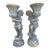 1940s Pair of Grand 39" Tall Neoclassical Cast Stone Putti Figure Planters With Mossy Patina For Sale