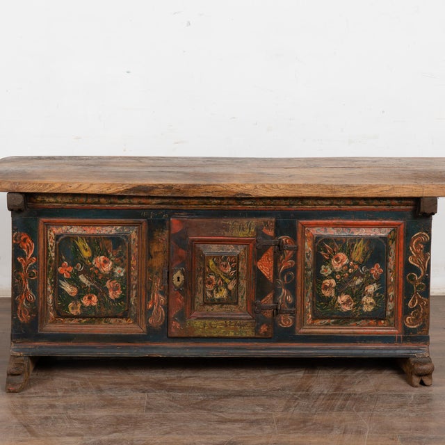 19th Century Original Painted Swedish Console Dated 1849 For Sale - Image 9 of 12