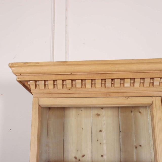 19th century English west country glazed pine dresser. Good small size. 1850. This piece is designed in the style of the...