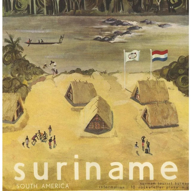 Vintage Poster from the Suriname Tourist Bureau, 1950s For Sale - Image 4 of 7