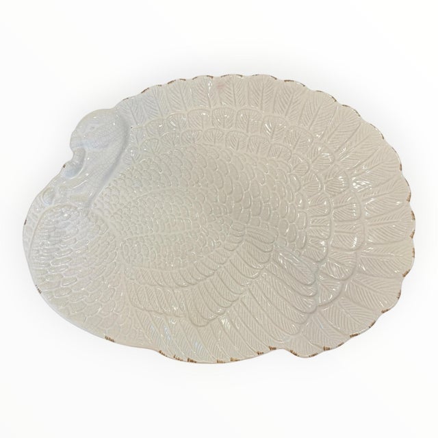 Pottery Barn White Stoneware Rustic Turkey Platter Large 18” For Sale - Image 11 of 13