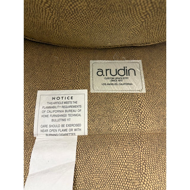 1990s Pair of A. Rudin Model 615 Chairs in Neutral Designer Upholstery For Sale - Image 12 of 18
