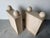 Contemporary On Hold // 1980’s Postmodern Italian Geometric Travertine Dining Table Base - A Pair For Sale - Image 3 of 16