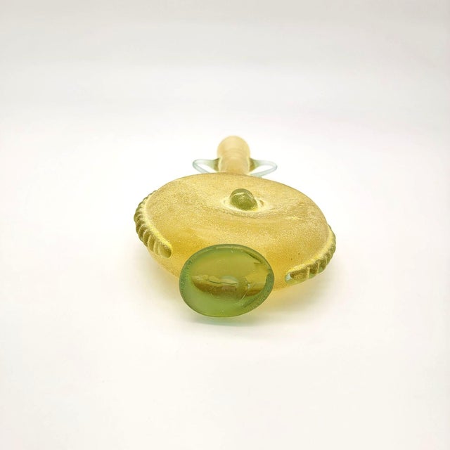 Vintage Venetian Scavo Art Glass Amphora Vase For Sale - Image 4 of 10