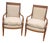 Pair of Vintage French Empire Style Dolphin Carved Walnut Armchairs With Down Cushions For Sale