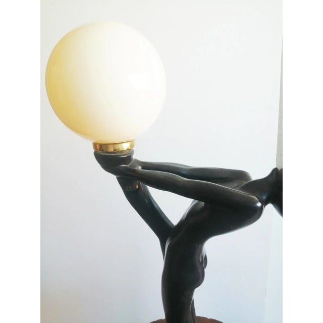 Large Art Deco Style Female Figure Table Lamp, 1970s For Sale - Image 13 of 17
