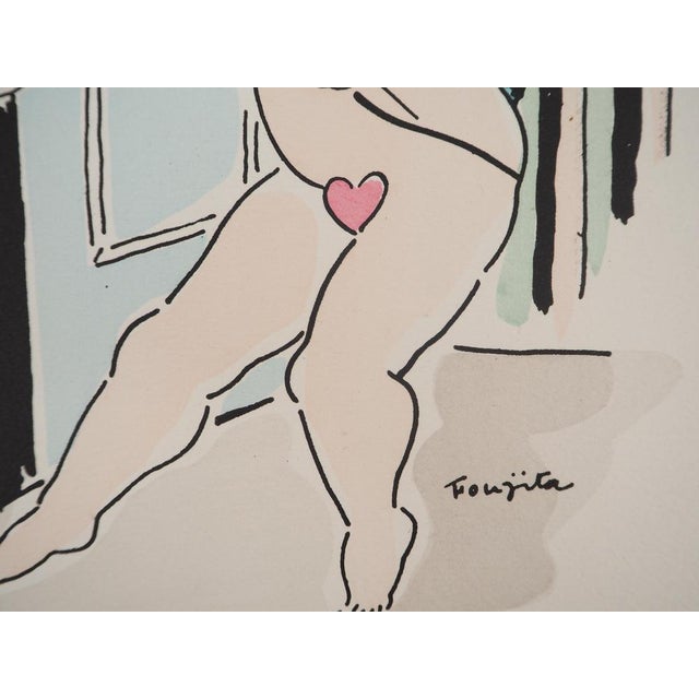 Léonard Tsuguharu Foujita, Cupid and the Arrows of Love, Original Engraving For Sale - Image 6 of 7