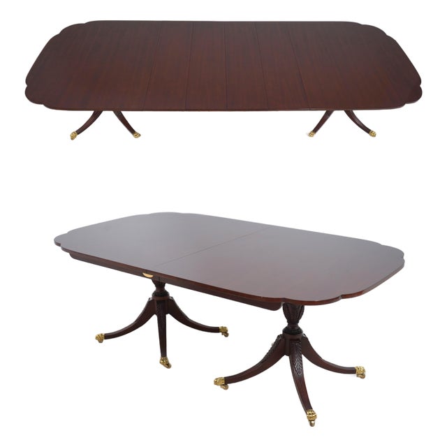Kindel Mahogany Double Pedestal Dining Table For Sale