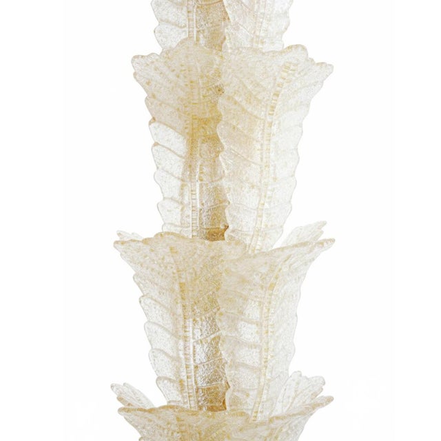 Mid-Century Modern Italian Floral Translucent Murano Glass Sconces, 2010s, Set of 2 For Sale - Image 4 of 11
