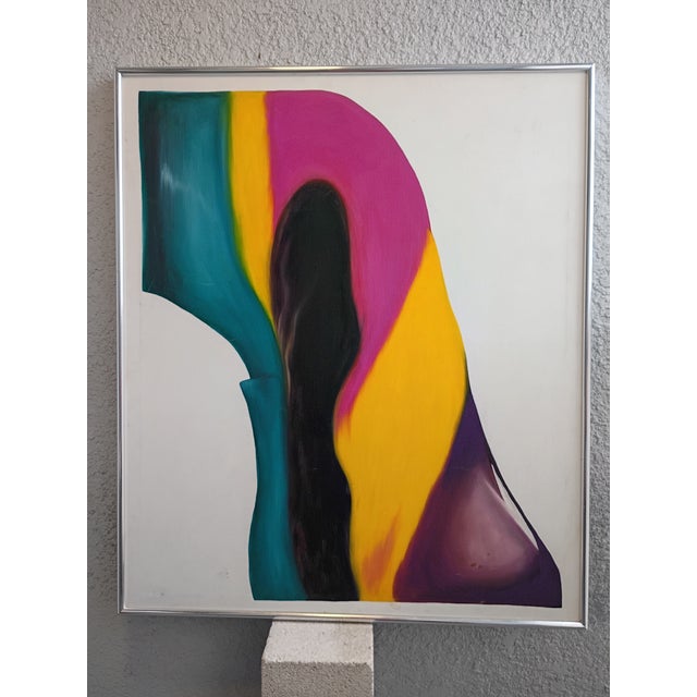 Large 1970s Mid-Century Color Field Abstract Painting by John David Rigsby For Sale In Tampa - Image 6 of 10