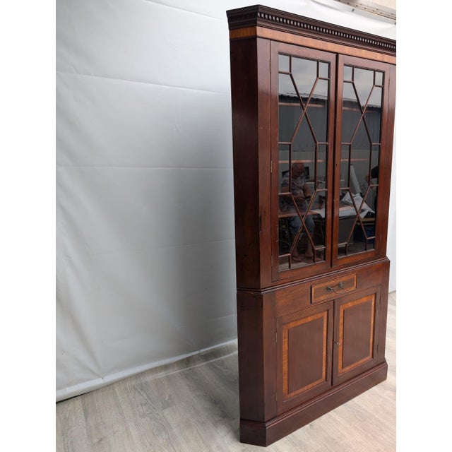 English Style Corner Bookcase in Mahogany For Sale - Image 12 of 18