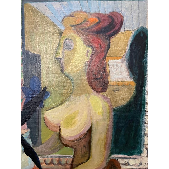 Sigismund Kolos-Vary, Cubist Woman with Tulip, 1936, 1936, Oil on Canvas, Framed For Sale - Image 7 of 11