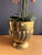 Hammered fluted brass Victorian era planter with two ring handles.