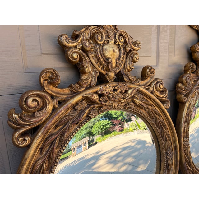 Pair of Monumental Federal Giltwood Eagle Convex Mirrors For Sale In South Bend - Image 6 of 18