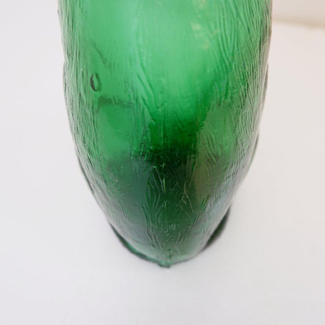 Mid-Century Modern Carafe in Green Embossed Glass, 1960s For Sale - Image 15 of 16