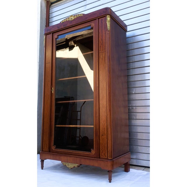 Empire Walnut Single-Door Bookcase, 1880s For Sale - Image 9 of 18