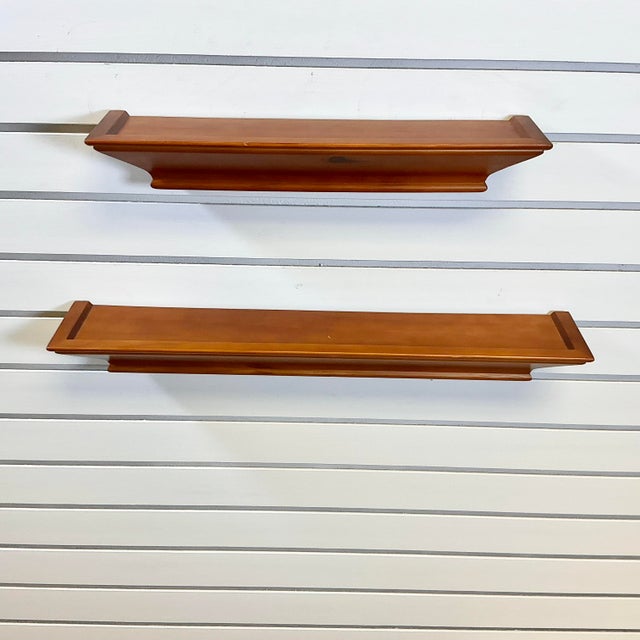 A pair of Maple wood Contemporary Wall Mount Shelves. They are the same height and width and one is 24" long and the other...