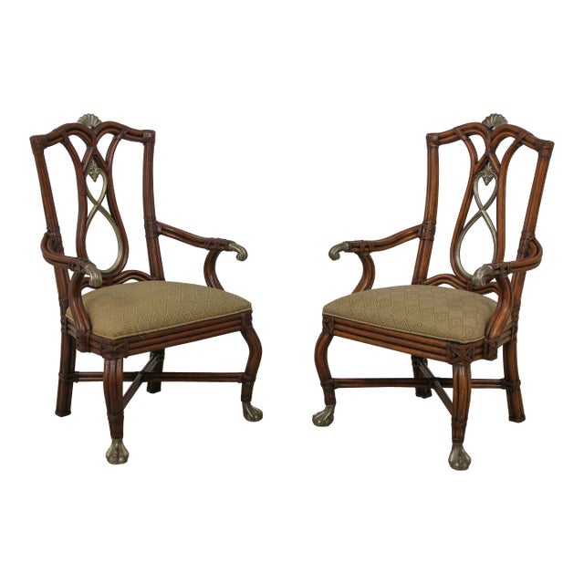 Century Pair Bamboo Island Design High Back Armchairs Chairish