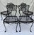 Black Mid 20th Century Woodard Florentine Orleans Pattern Iron Patio Chairs - Set of 4 For Sale - Image 8 of 10