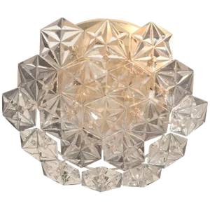 1960s Kinkeldey Faceted Crystal Prism Chandelier