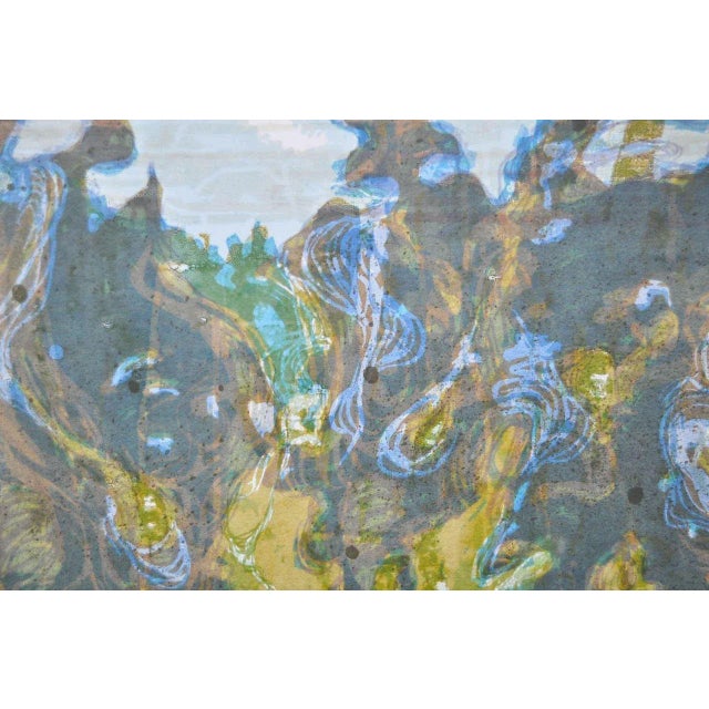 1950s Vintage Pencil Signed Abstract Serigraph For Sale - Image 4 of 8