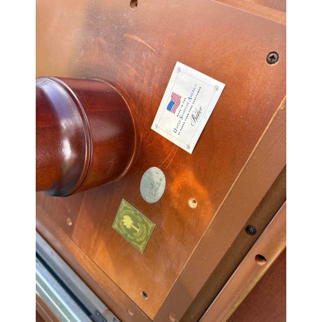 1990s Baker Furniture Historic Charleston Double Pedestal Banded Mahogany Dining Table For Sale - Image 11 of 12