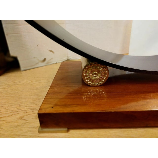 Vintage French Contemporary coffee table base. The loop bottom piece is solid wood with a high gloss finish and sits on...