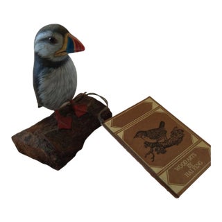 Hai Feng Ma Wood Art Puffin For Sale