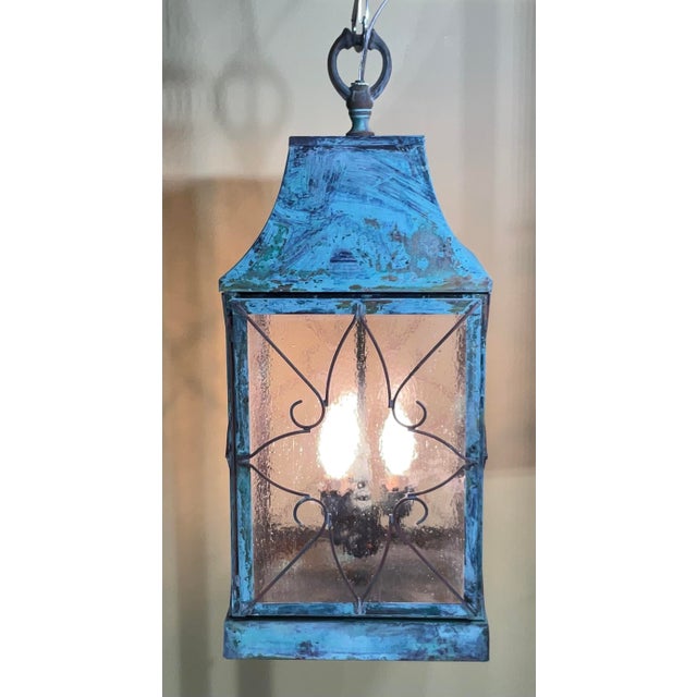 1960s Stunning Vintage Copper Hanging Lantern For Sale - Image 5 of 12