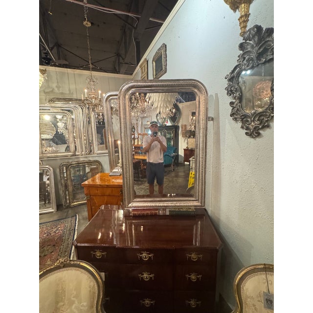 Silver 19th C. French Silver Louis Philippe Mirror For Sale - Image 8 of 8