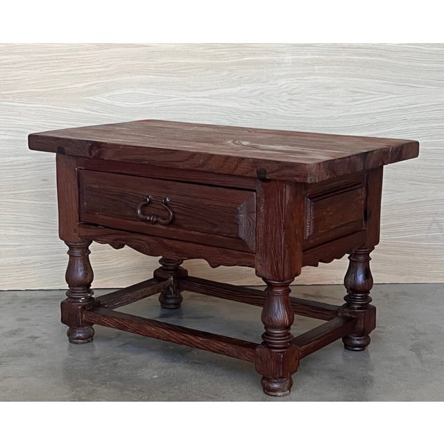 Late 19th Century Late 19th Century Rustic Artisan Made Pyrenees Mountains Side Table End Table For Sale - Image 5 of 12