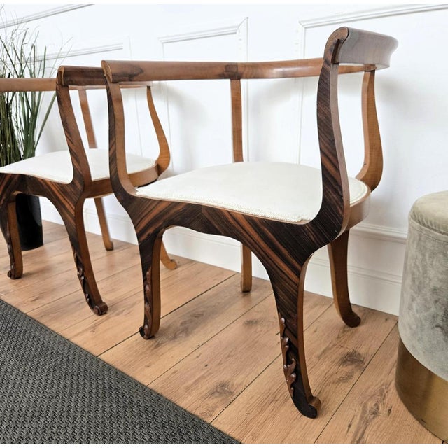 Mid-Century Art Deco Italian Briar Wood Lounge Armchair, 1940s For Sale - Image 3 of 12