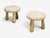 Danish Modern Style, Sheepskin Stools, Beige Shearling, Maple, Usa, 21st C. For Sale - Image 4 of 8