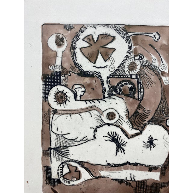 Ron Yrabedra Abstract Hand Colored Etching For Sale - Image 4 of 5