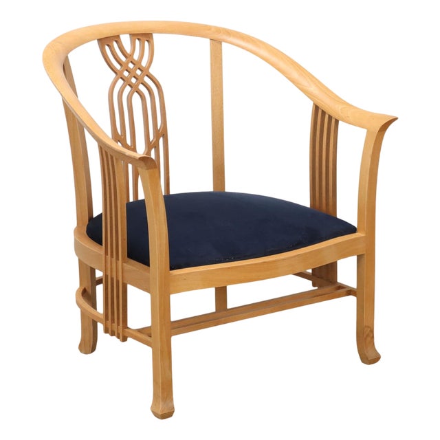 Vintage Giorgetti Armchair in Velvet & Beech, Italy, 1980s For Sale