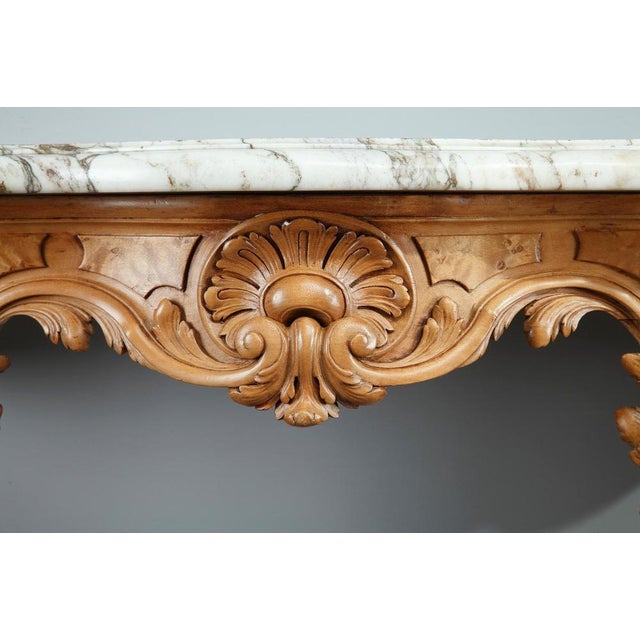 Louis XV-Style Console Tables with Marble Tops, Set of 2 For Sale - Image 10 of 18