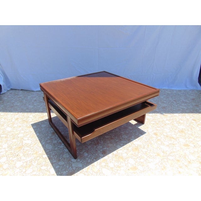 John Keal Refinished Square John Keal Coffee Table For Sale - Image 4 of 11