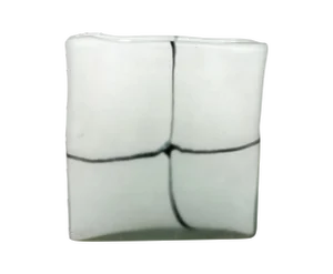 Rectangle Frosted Art Glass Vase Mid-Century Modern