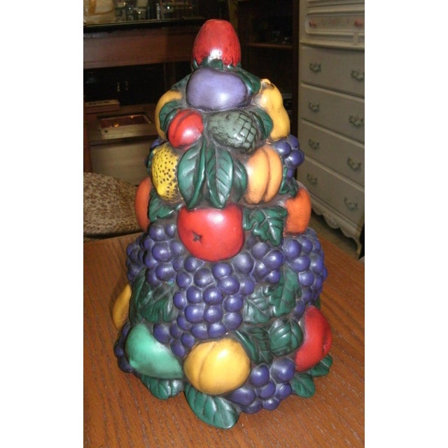 Late 20th Century Vintage Ceramic Fruit Topiary Statue | Chairish