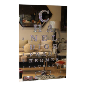 Chanel Black Crystal on Clear Mirror