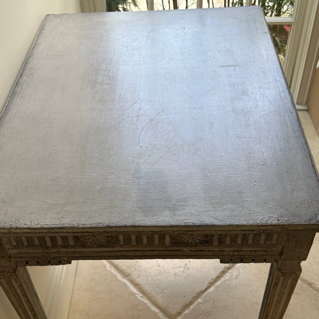 Gray Antique Gustavian Small Writing Desk For Sale - Image 8 of 9