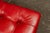 Animal Skin Vintage Tufted Leather Rolling Ottoman Trunk in Red For Sale - Image 7 of 10
