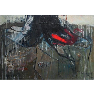 1980 "Two Some" Abstract Expressionist Oil Painting by Jolanta Caban For Sale