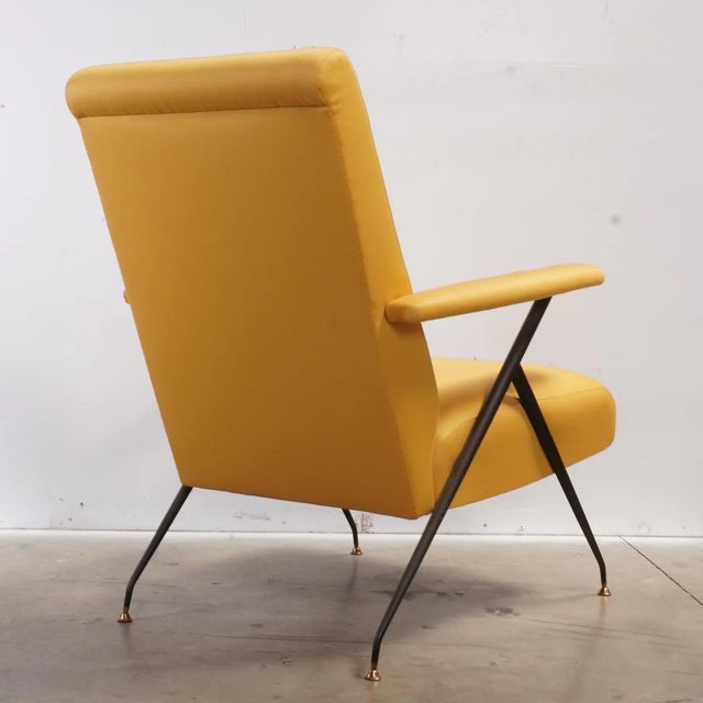 2010s Vintage Mid Century Italian Gio Ponti Style Armchair For Sale - Image 5 of 8