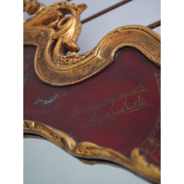 Friedman Brothers Red & Gold Chinoiserie Mirror For Sale In Philadelphia - Image 6 of 12